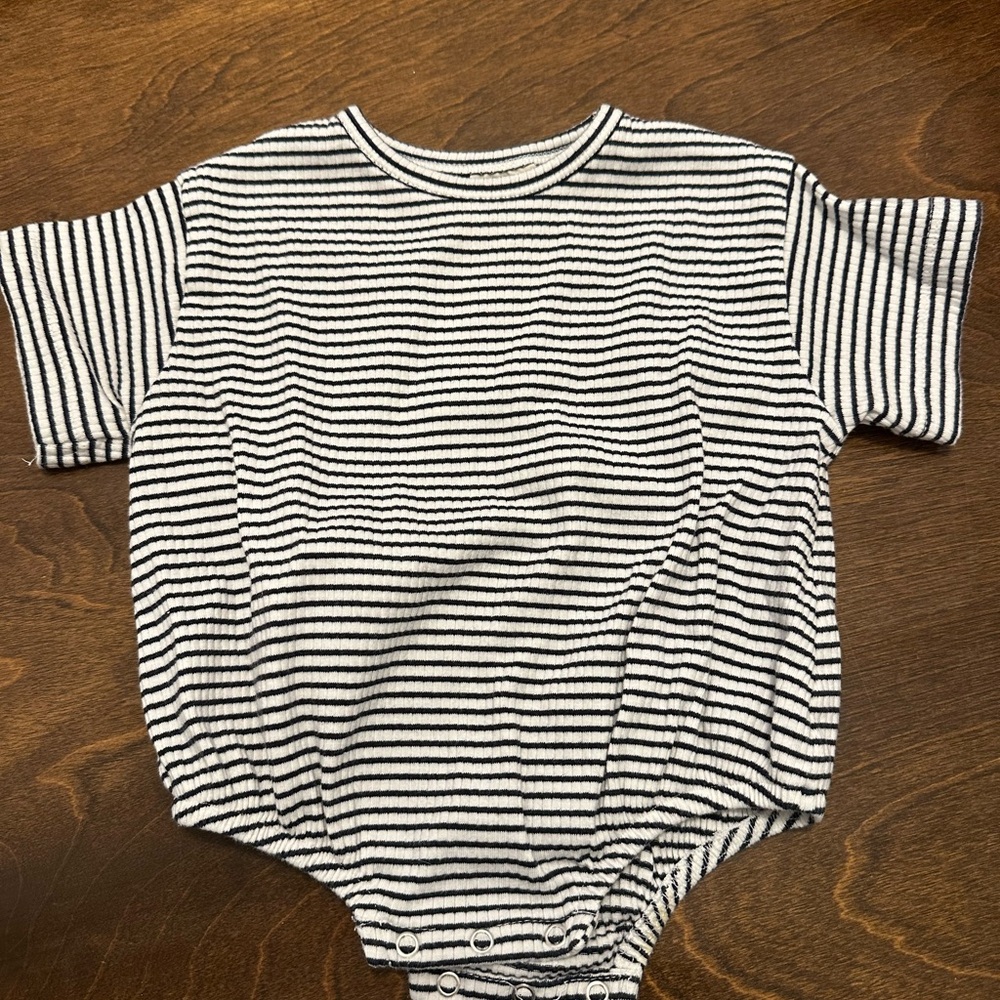 Striped Black and White Baby Onesie by SIIX